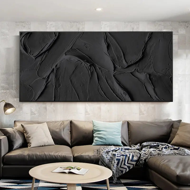 Plaster Wall Art Black Minimalist #BM009