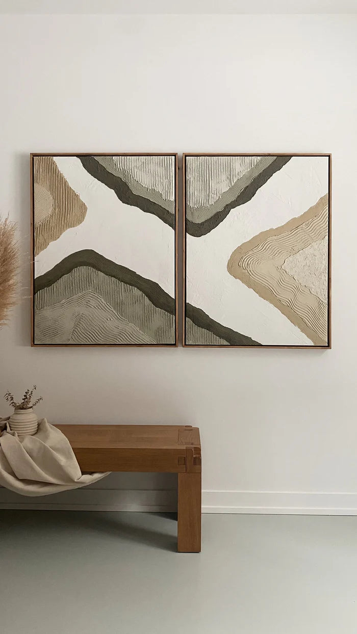 Wabi Sabi Art Abstract Tranquility Wall Art Set of 2 #AB034