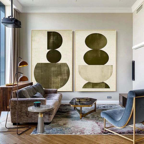 Wabi Sabi Art Abstract Tranquility Wall Art Set of 2 #AB071