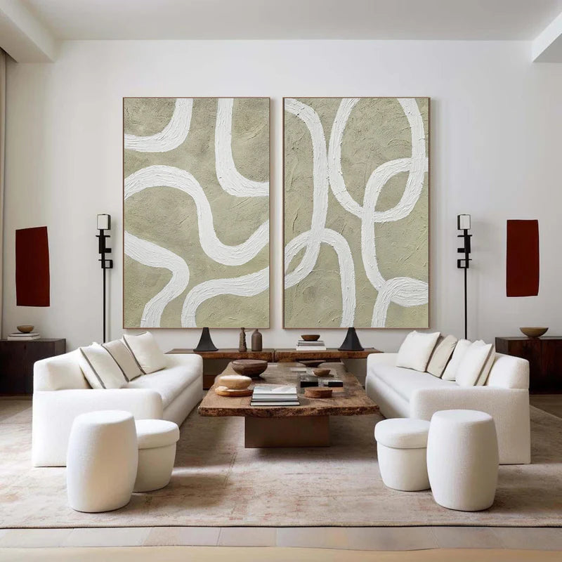 Wabi Sabi Art Abstract Tranquility Wall Art Set of 2 #AB039