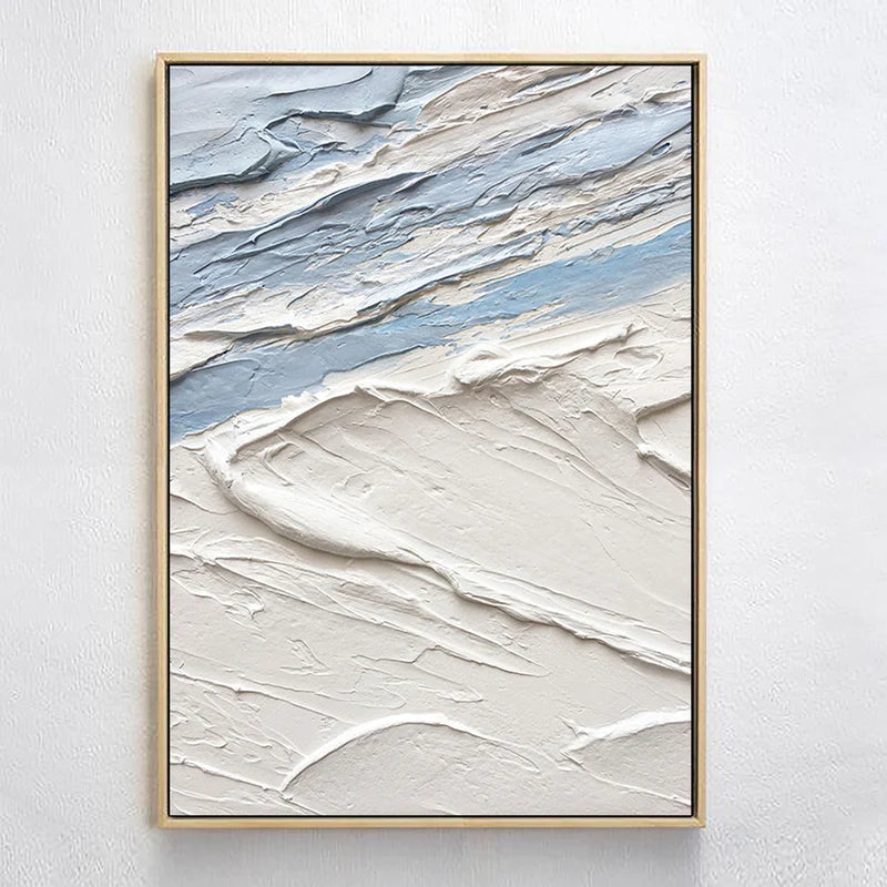 White and Blue Minimalist Abstract Wall Art #WM011