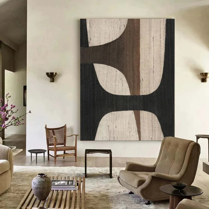 Eason Art Original Hand-Painted Abstract/Minimalist/Wabi