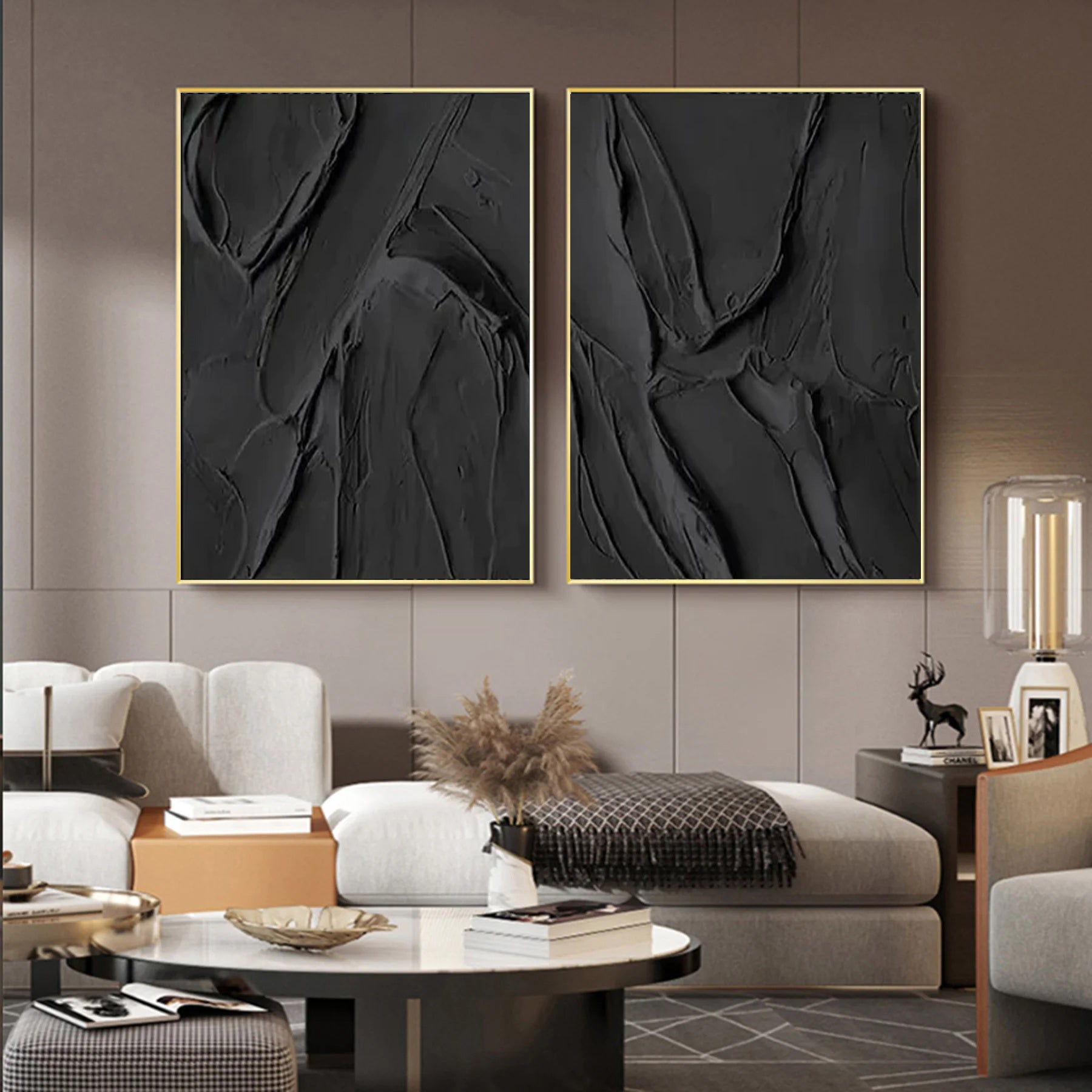 Plaster Wall Art Black Minimalist #BM018