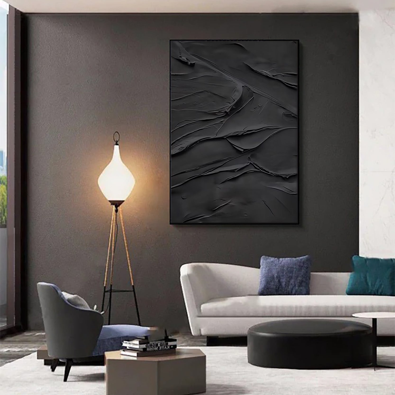 Plaster Wall Art Black Minimalist #BM017