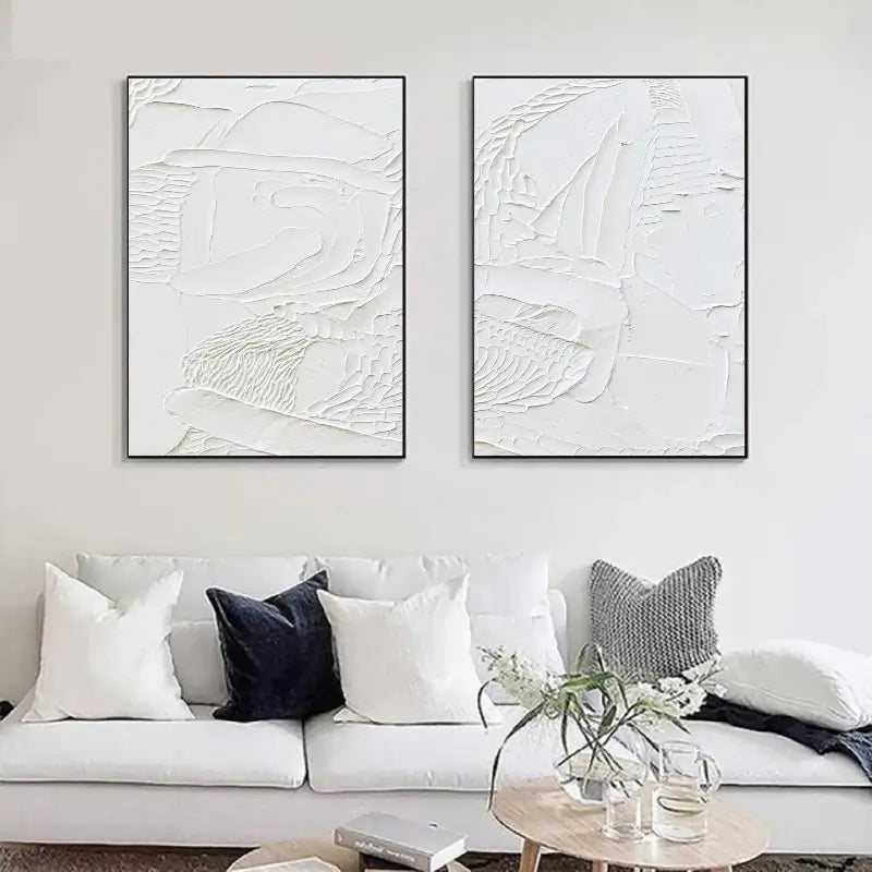Plaster Wall Art White Minimalist #WM016