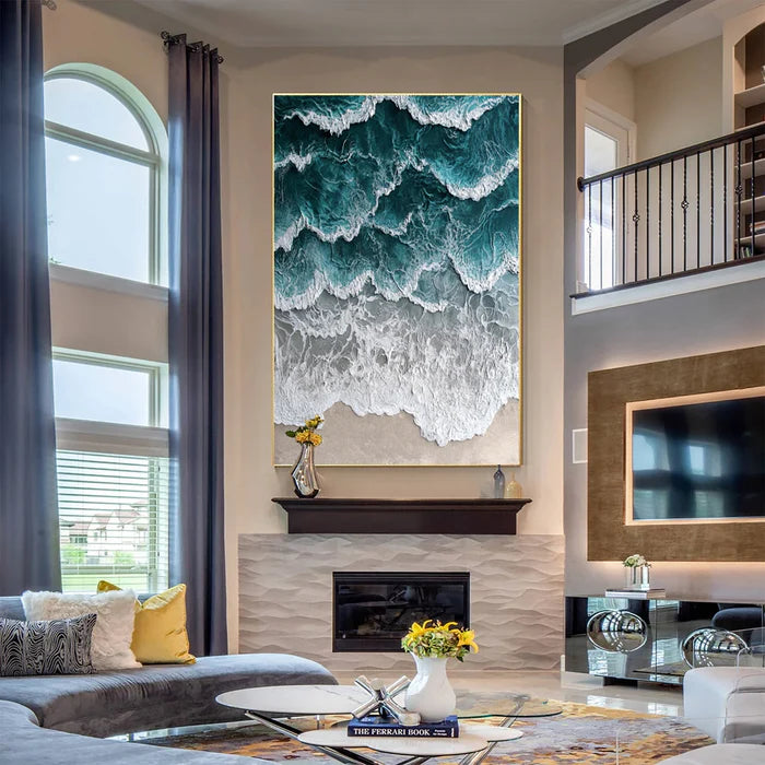 Ocean And Sky Plaster Textured Wall Art #OS040