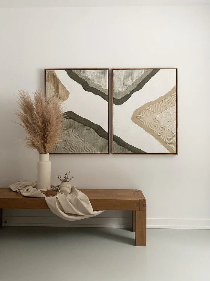 Wabi Sabi Art Abstract Tranquility Wall Art Set of 2 #AB034
