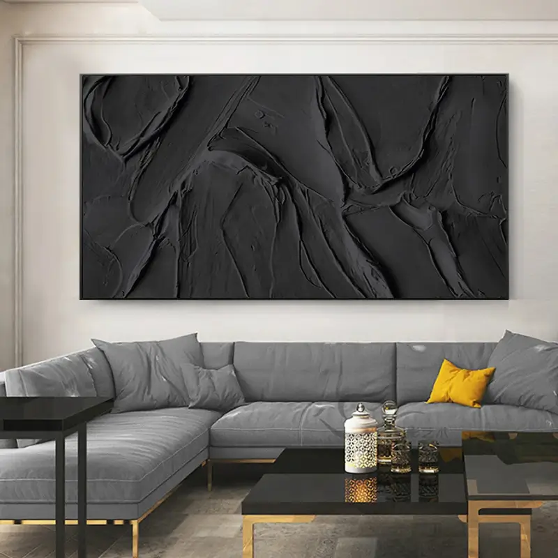 Plaster Wall Art Black Minimalist #BM009