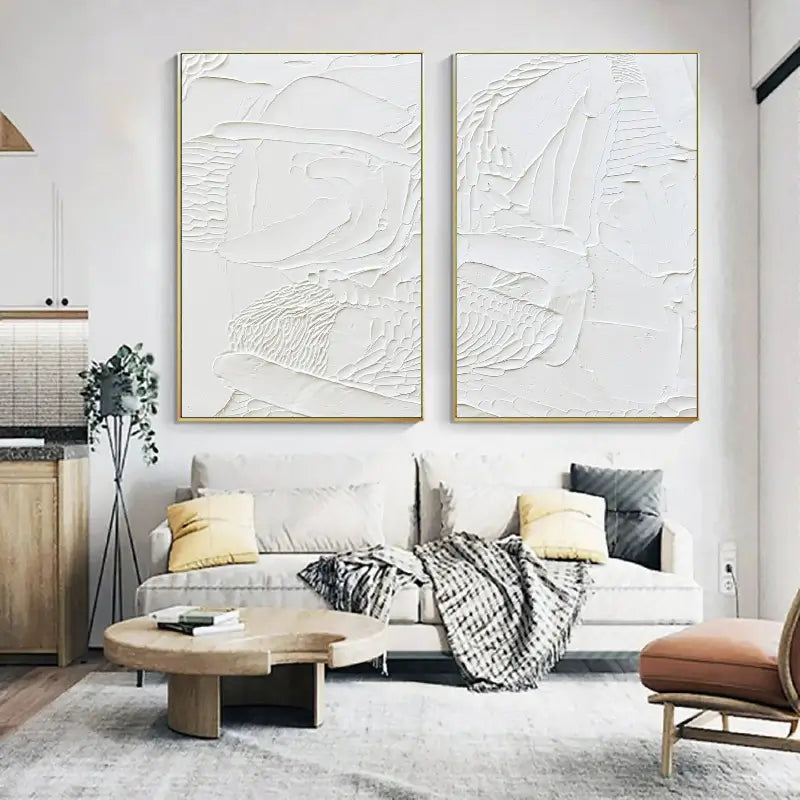 Plaster Wall Art White Minimalist #WM016