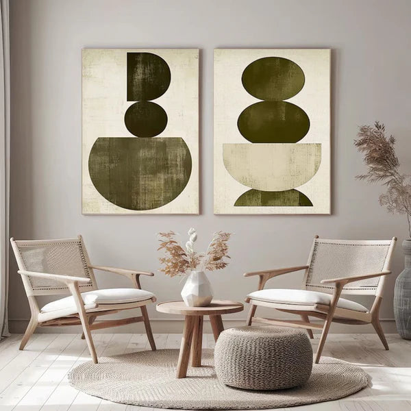 Wabi Sabi Art Abstract Tranquility Wall Art Set of 2 #AB071