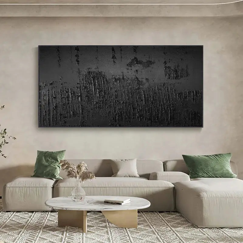 Black Minimalist Textured Painting #BM008