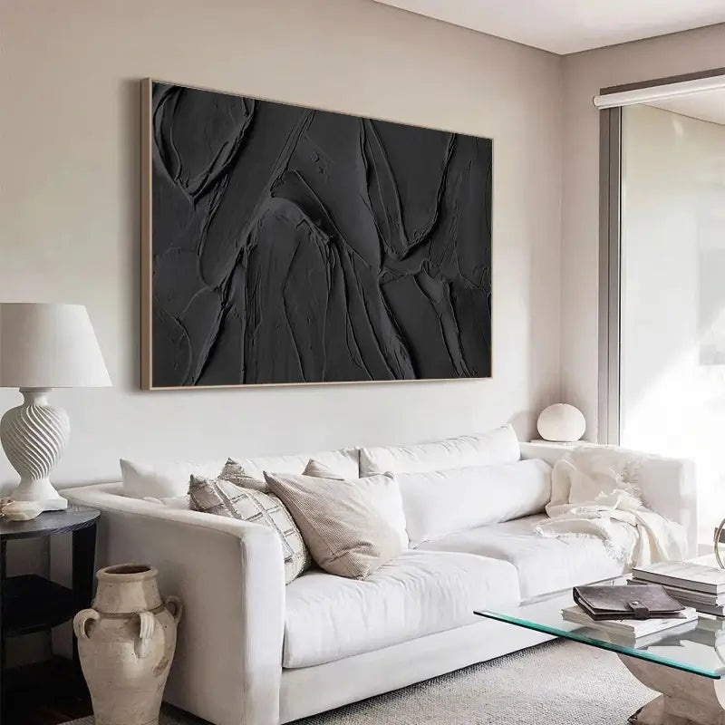 Plaster Wall Art Black Minimalist #BM009