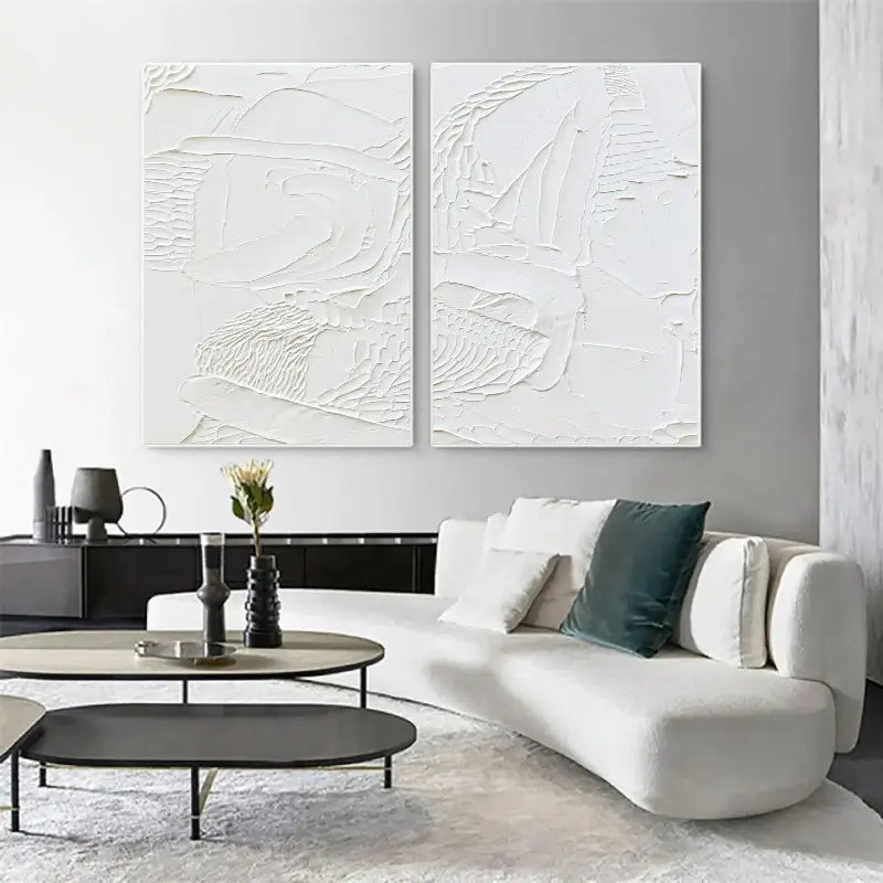 Plaster Wall Art White Minimalist #WM016