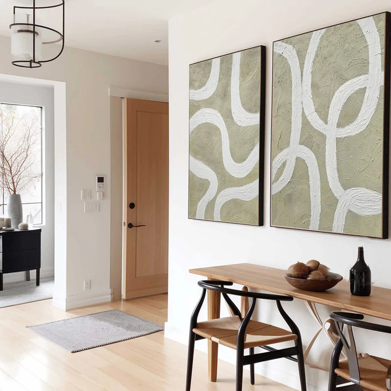 Wabi Sabi Art Abstract Tranquility Wall Art Set of 2 #AB039