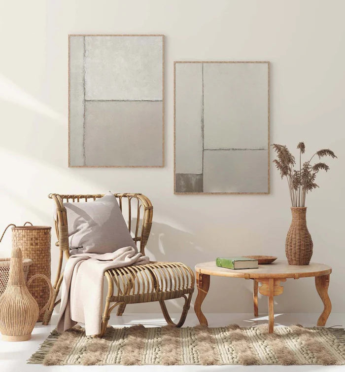 Wabi Sabi Art Abstract Tranquility Wall Art Set of 2 #AB014