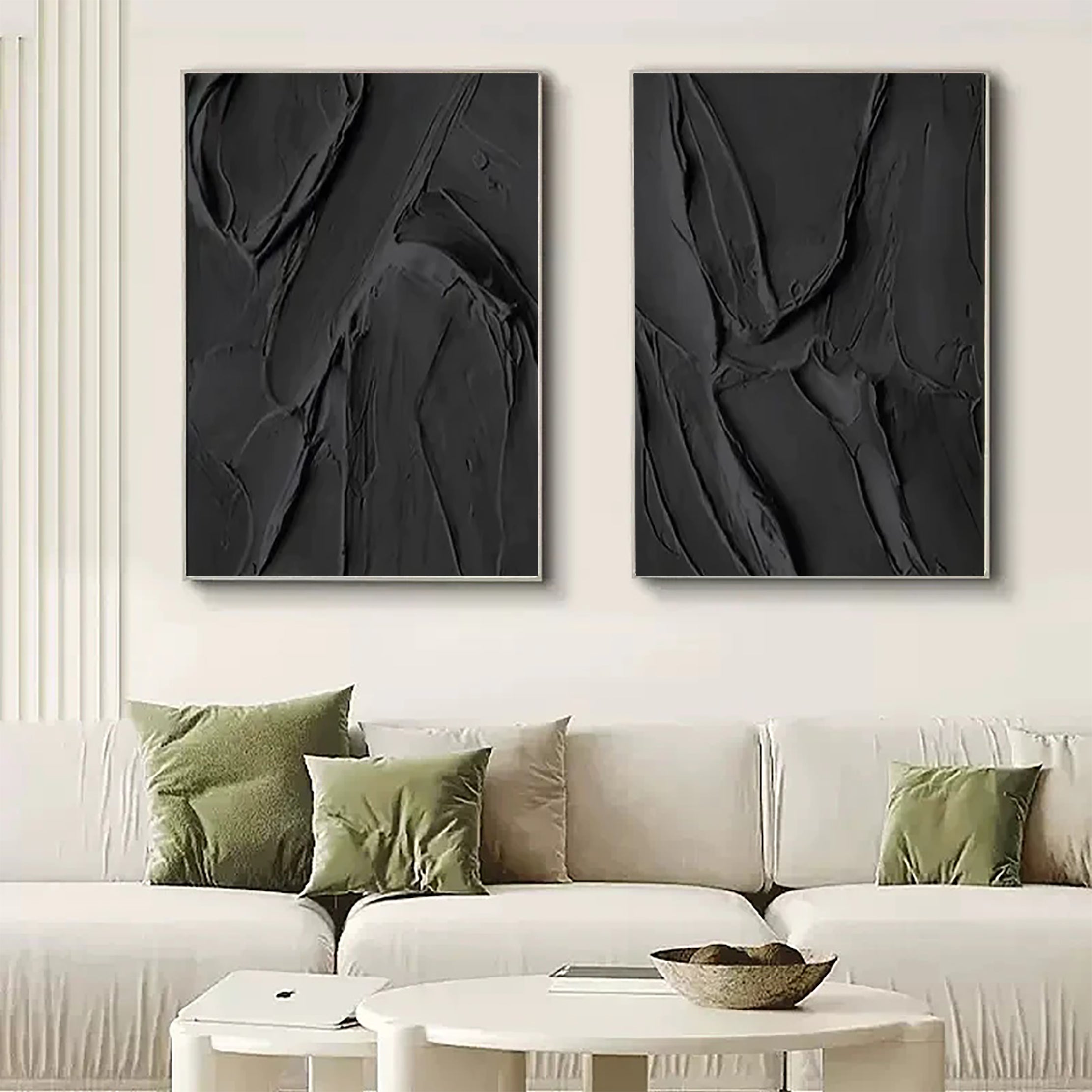 Plaster Wall Art Black Minimalist #BM018