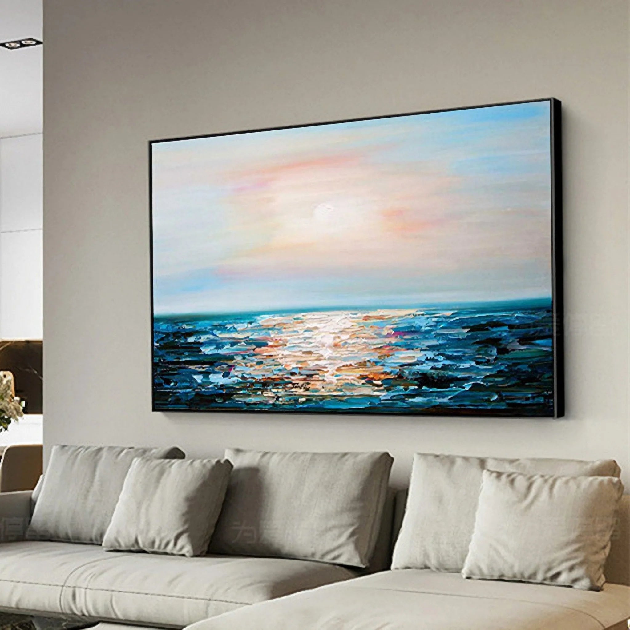Ocean And Sky Plaster Textured Wall Art #OS022
