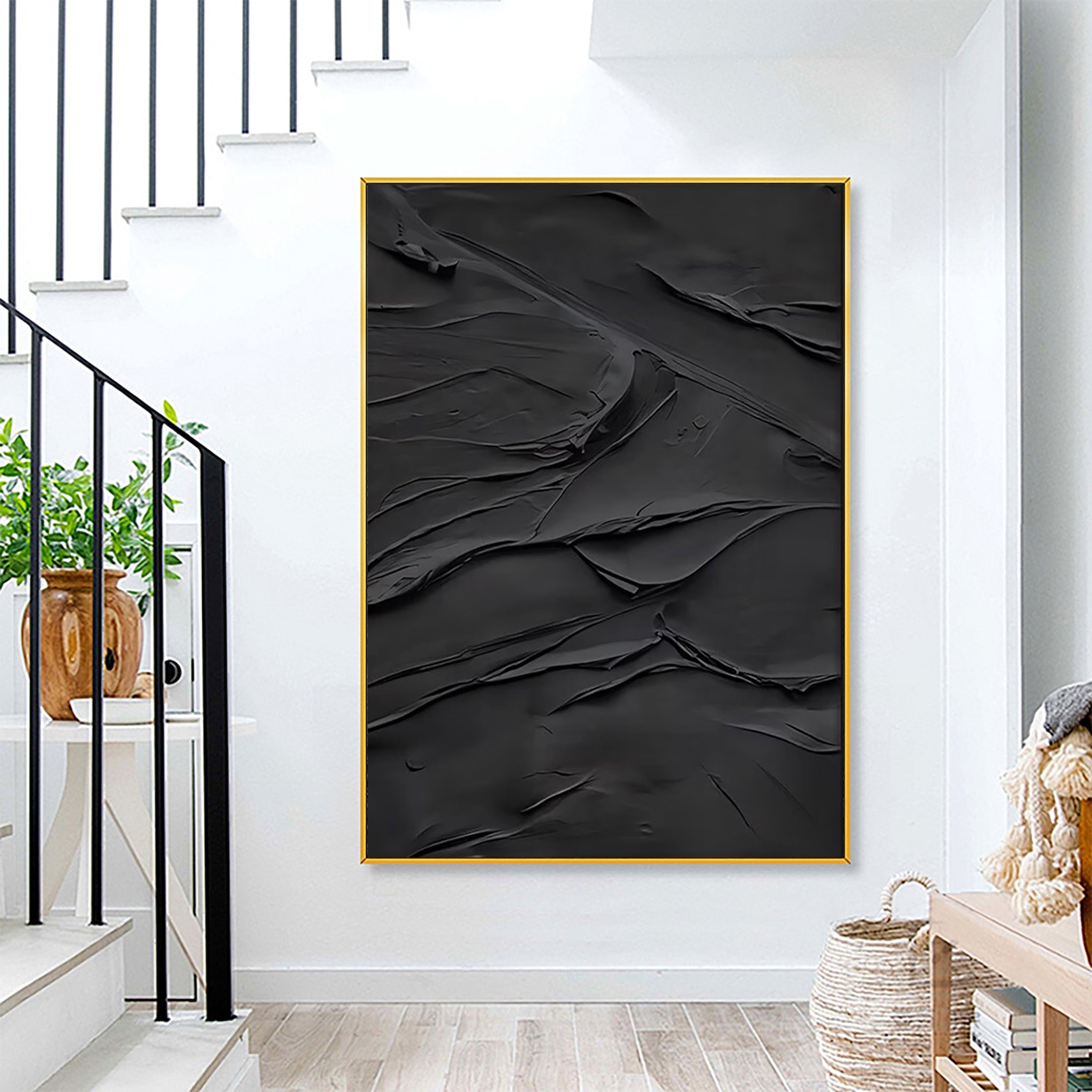 Plaster Wall Art Black Minimalist #BM017
