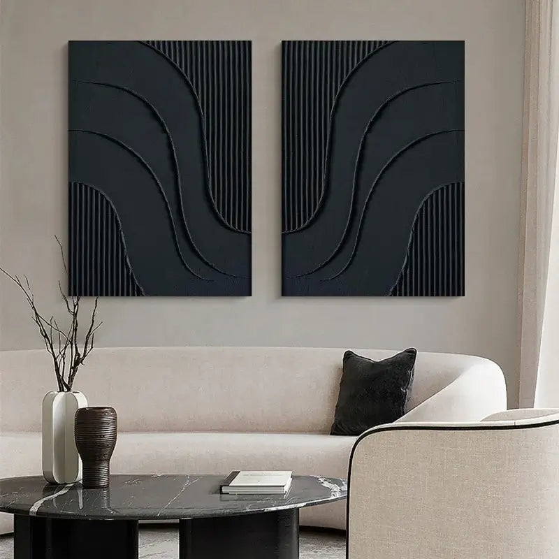 Plaster Wall Art Black Minimalist #BM010