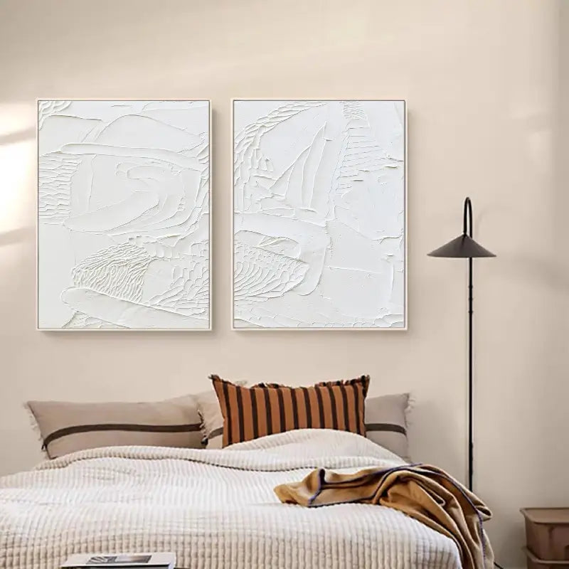 Plaster Wall Art White Minimalist #WM016