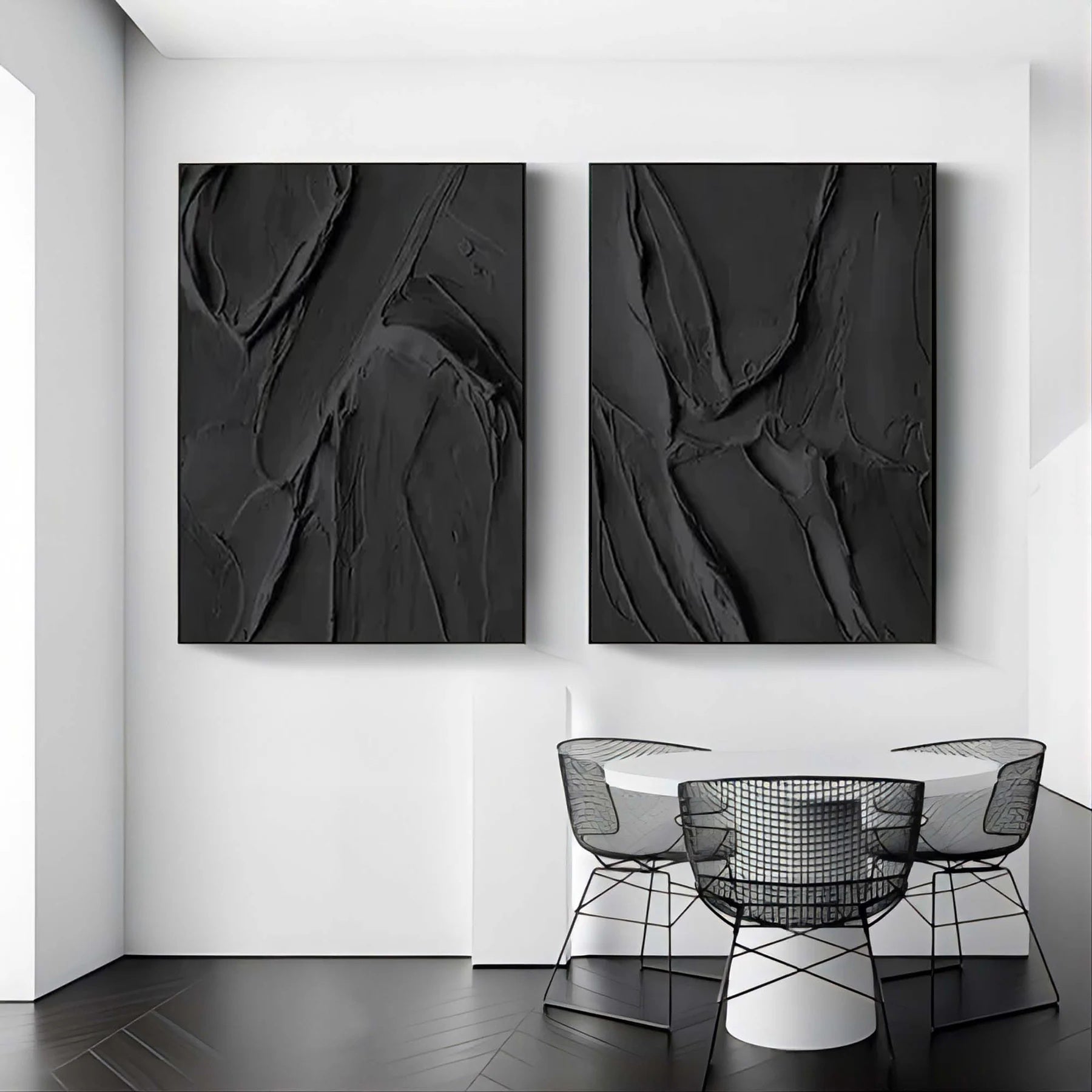 Plaster Wall Art Black Minimalist #BM018