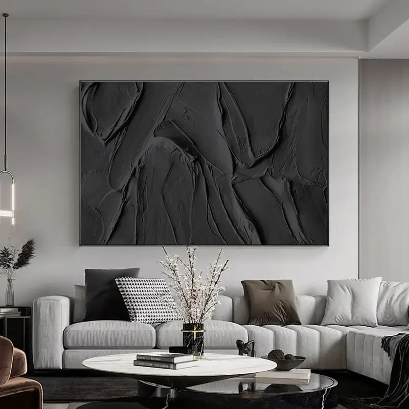 Plaster Wall Art Black Minimalist #BM009