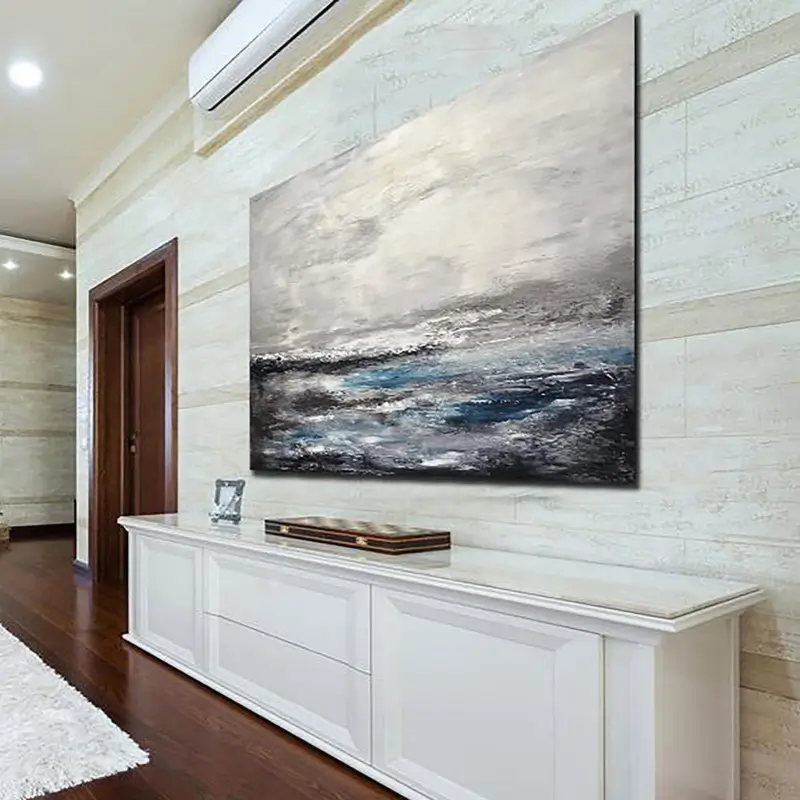 Ocean And Sky Plaster Textured Wall Art #OS001