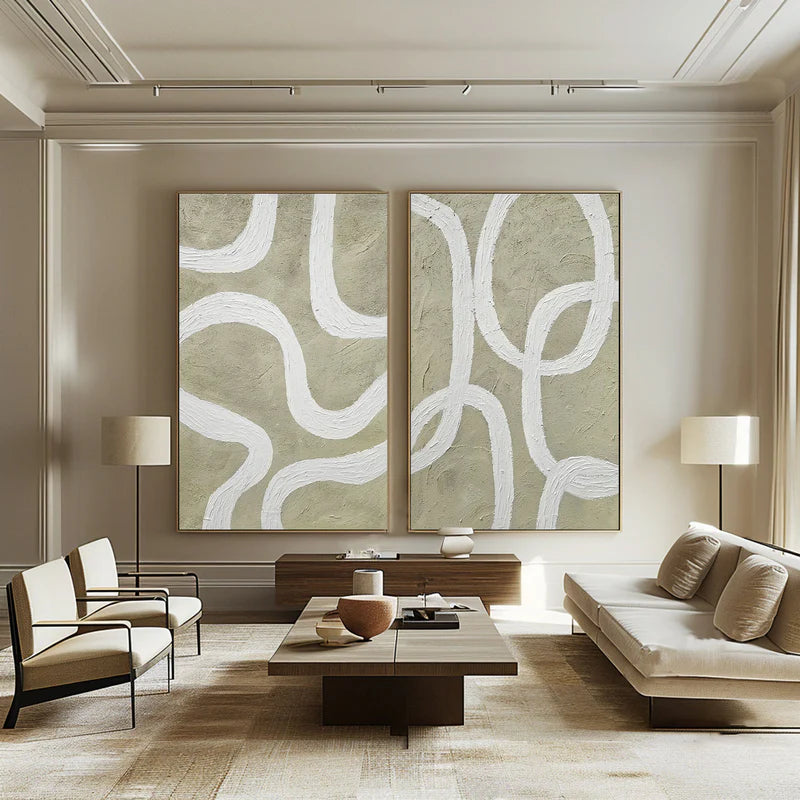 Wabi Sabi Art Abstract Tranquility Wall Art Set of 2 #AB039