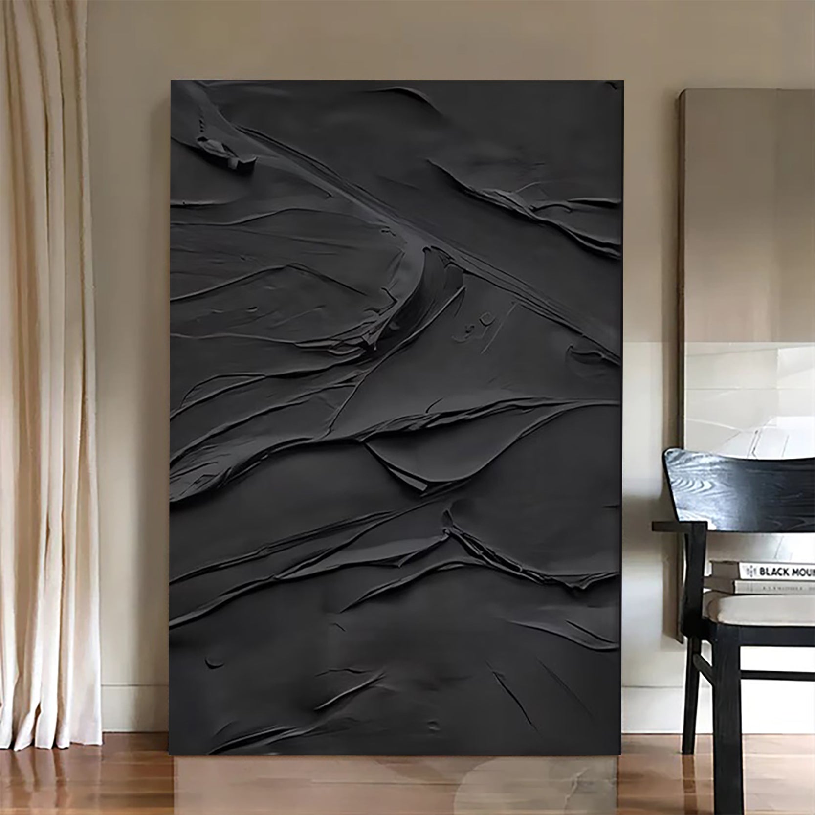 Plaster Wall Art Black Minimalist #BM017