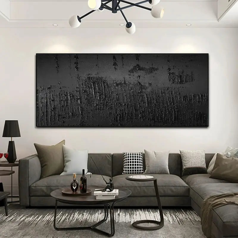 Black Minimalist Textured Painting #BM008
