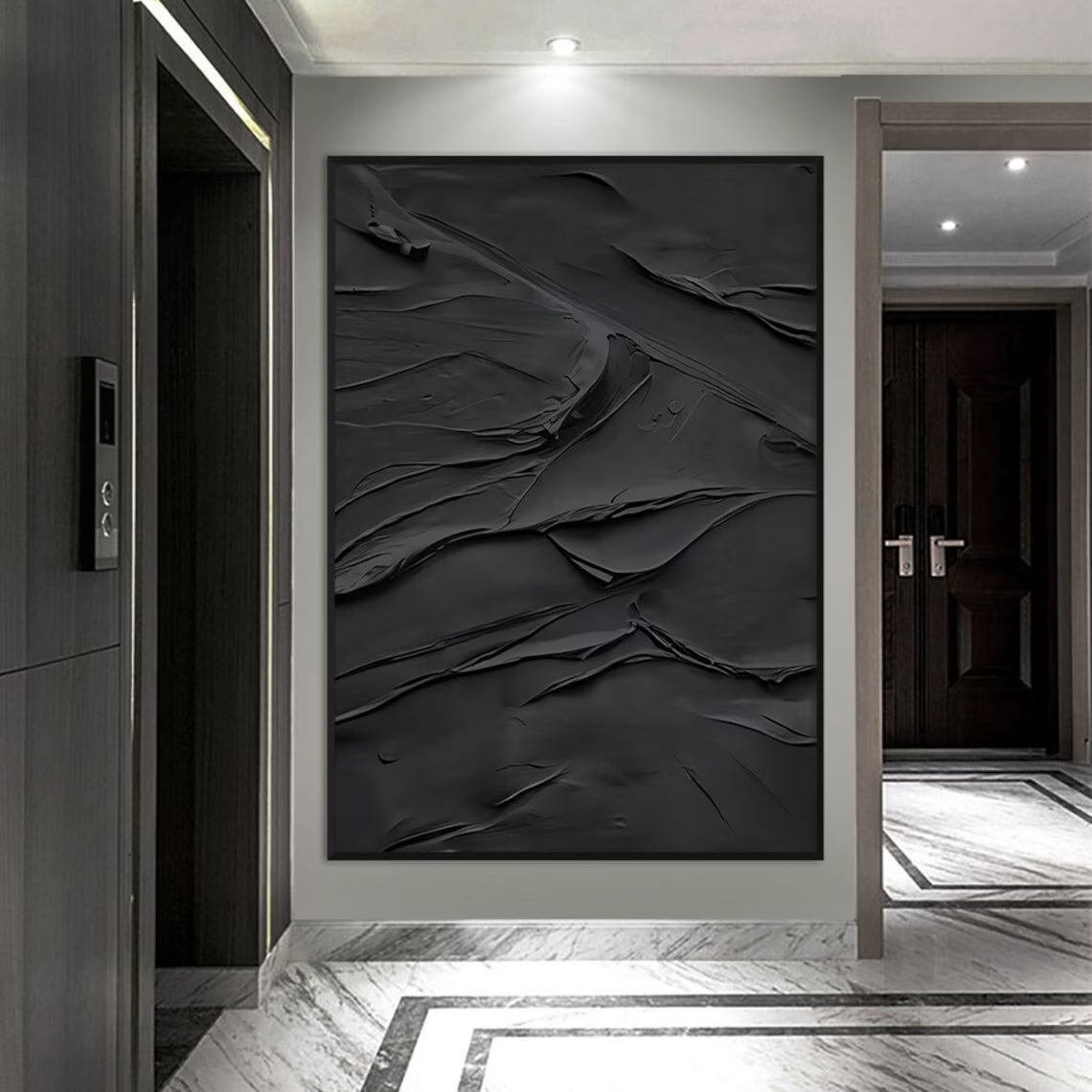 Plaster Wall Art Black Minimalist #BM017