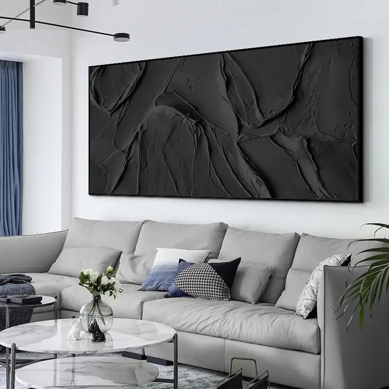 Plaster Wall Art Black Minimalist #BM009