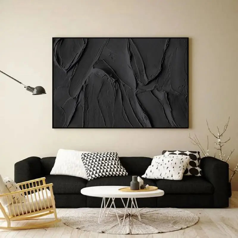 Plaster Wall Art Black Minimalist #BM009