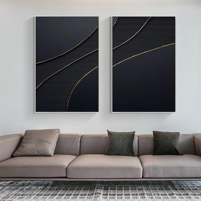 Plaster Wall Art Black Minimalist #BM012