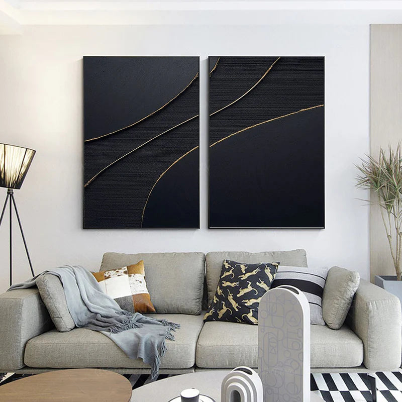 Plaster Wall Art Black Minimalist #BM012