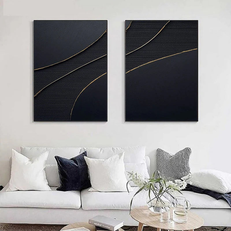 Plaster Wall Art Black Minimalist #BM012