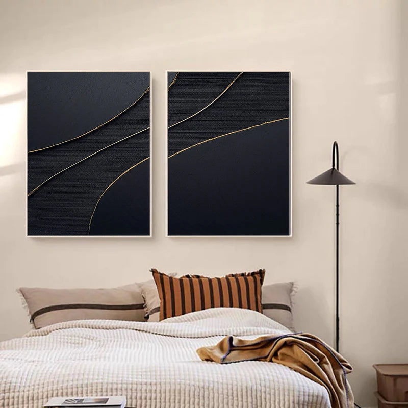 Plaster Wall Art Black Minimalist #BM012