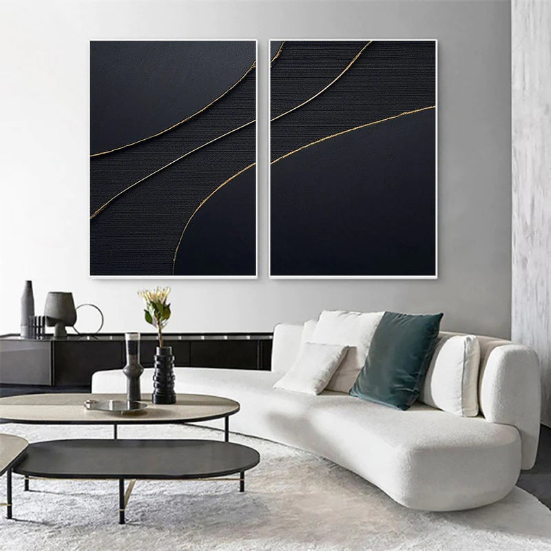 Plaster Wall Art Black Minimalist #BM012