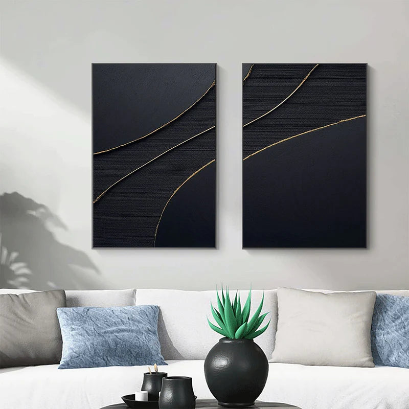 Plaster Wall Art Black Minimalist #BM012