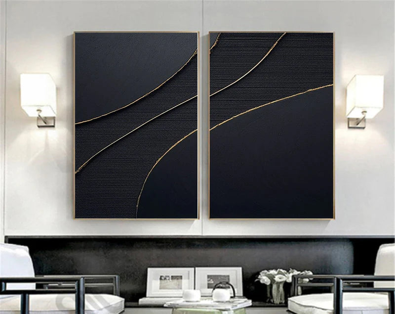 Plaster Wall Art Black Minimalist #BM012