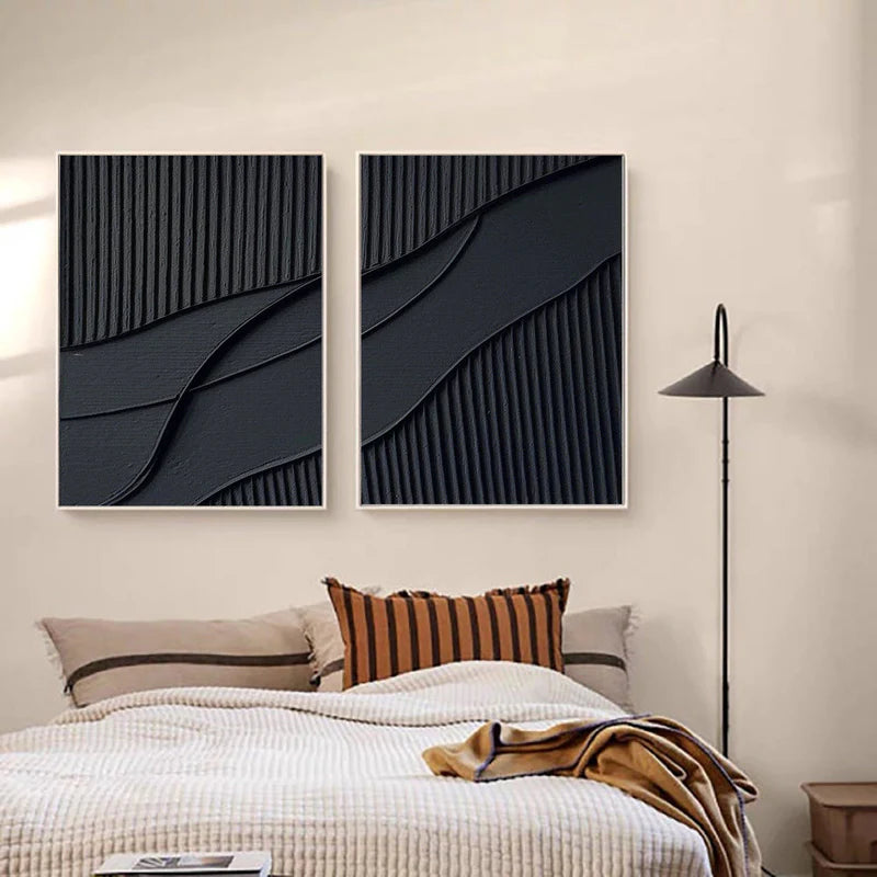 Plaster Wall Art Black Minimalist #BM013