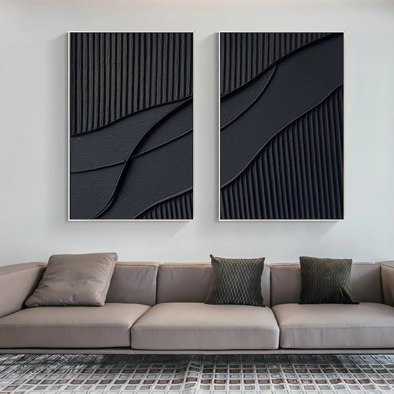 Plaster Wall Art Black Minimalist #BM013