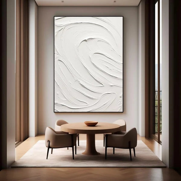 White Plaster Art Minimalist Textured Painting #WM040