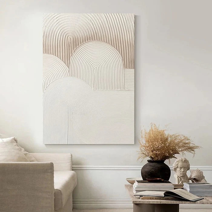 White Plaster Art Minimalist Textured Painting #WM035