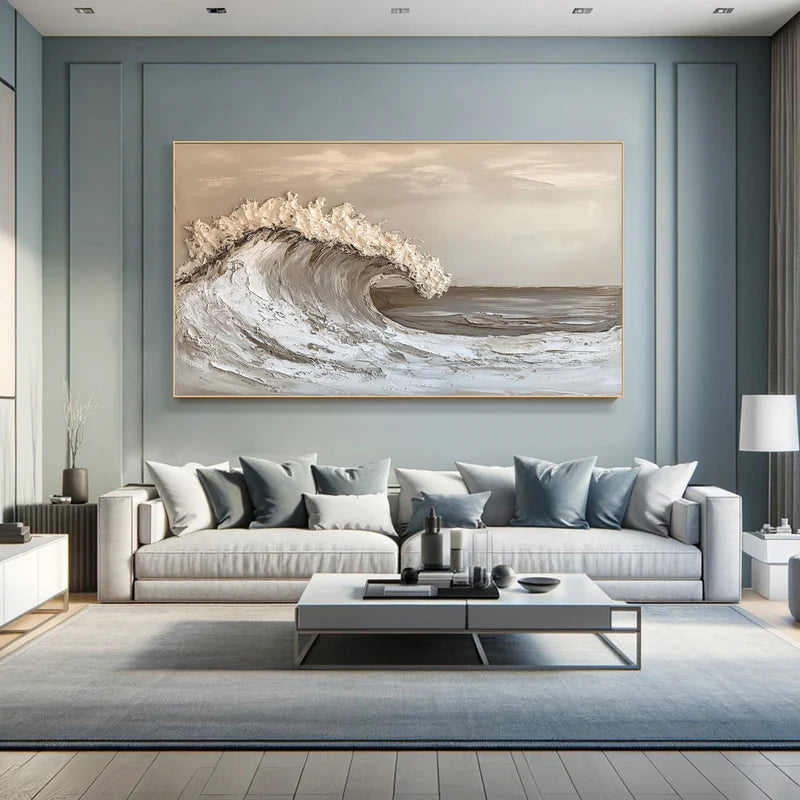 Ocean And Sky Plaster Textured Wall Art #OS028