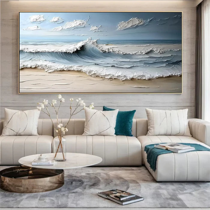 Ocean And Sky Plaster Textured Wall Art #OS038