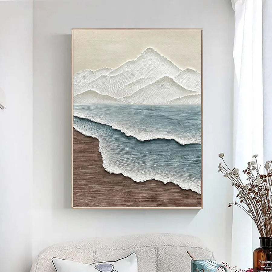 Ocean And Sky Plaster Textured Wall Art #OS034