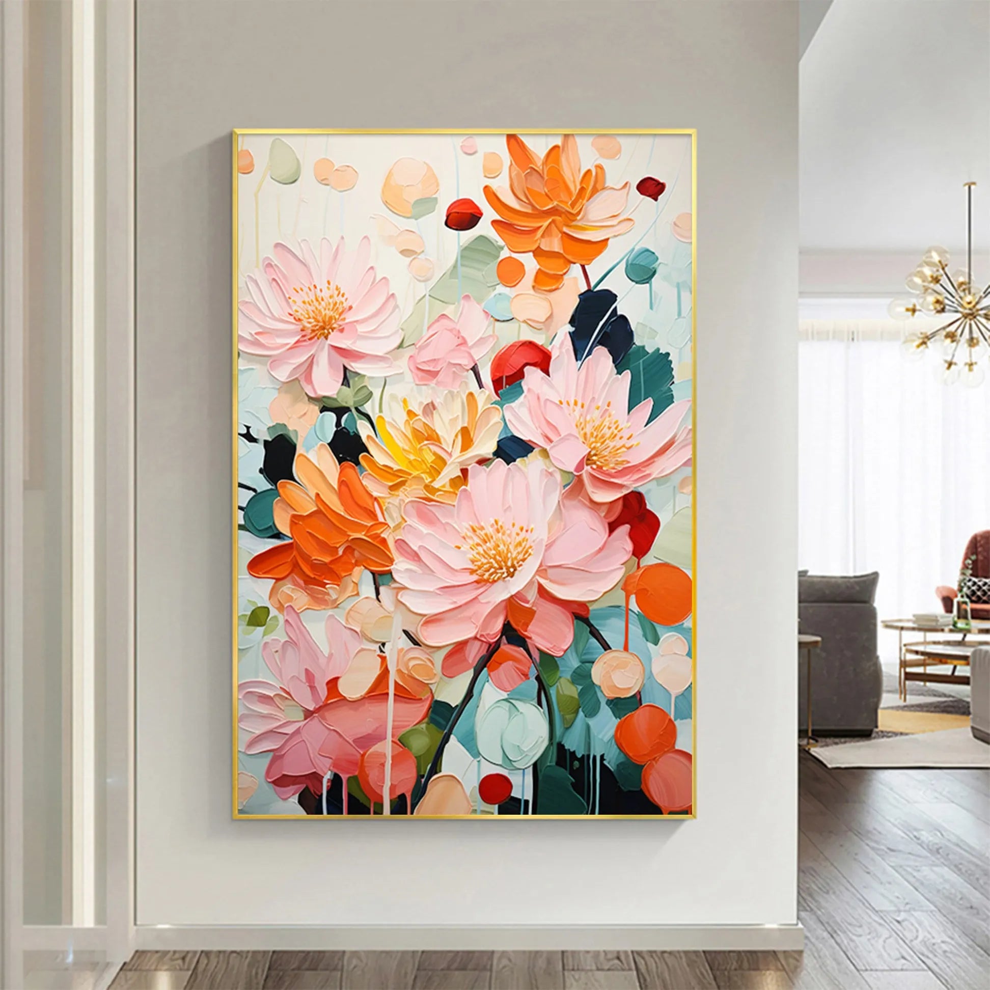 Colorful Flower And Tree Wall Art #FT022