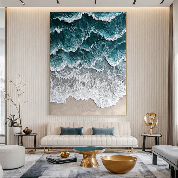 Ocean And Sky Plaster Textured Wall Art #OS040