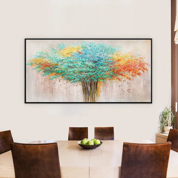 Colorful Flower And Tree Wall Art #FT014